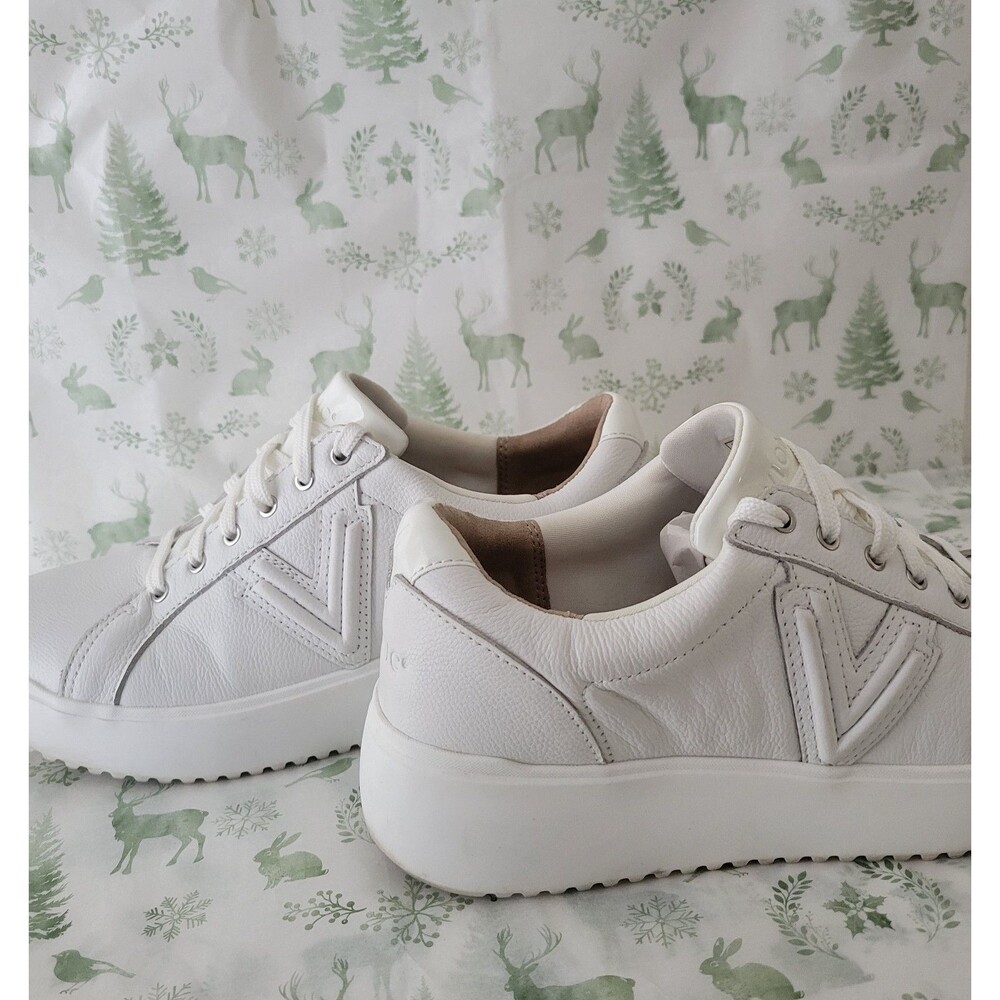 Vionic Kearny Women’s White Low Top Lace-Up Platform Leather Sneaker, Wide Fit - Picture 11 of 15